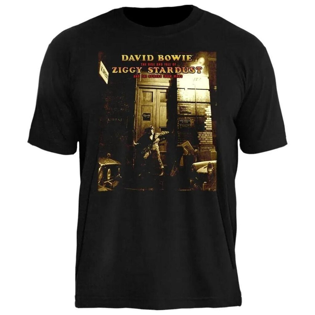 Camiseta David Bowie Stamp Unissex em Algodão Manga Curta