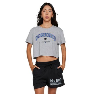 Camiseta DC Shoes M/C Orientation Crop Cinza Mescla-CINZA MESCLA-P