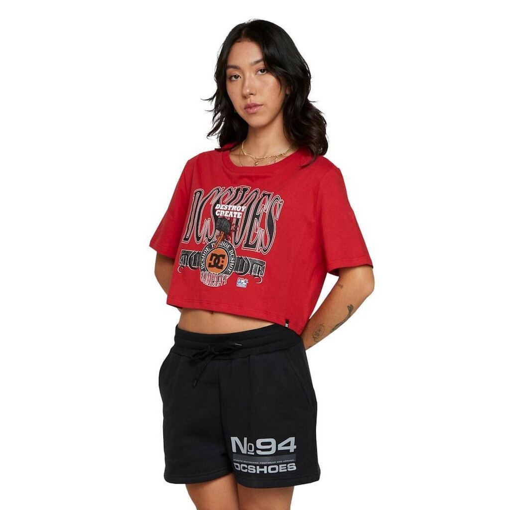 Camiseta DC Shoes M/C Shy Town Crop Vermelho-Vermelho-P
