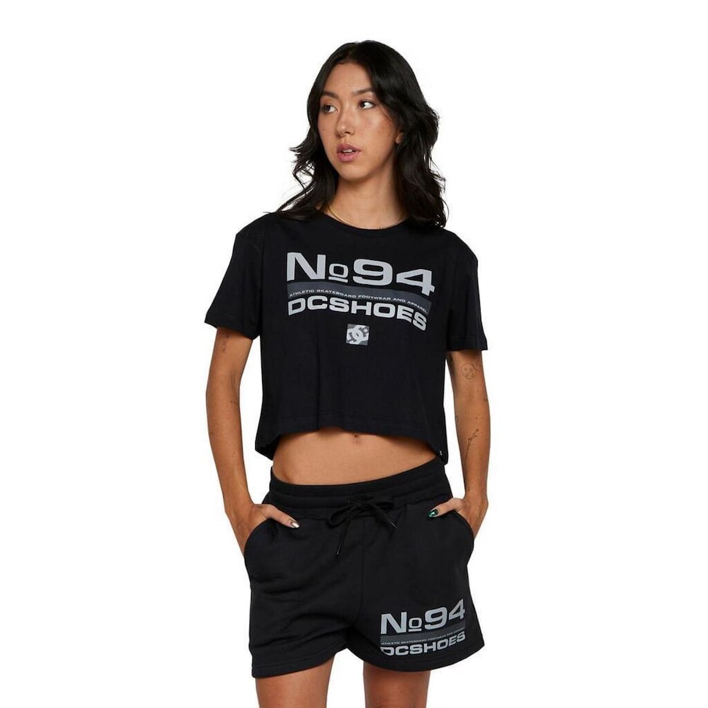 Camiseta DC Shoes M/C Static 94 Crop Preto-Preto-M