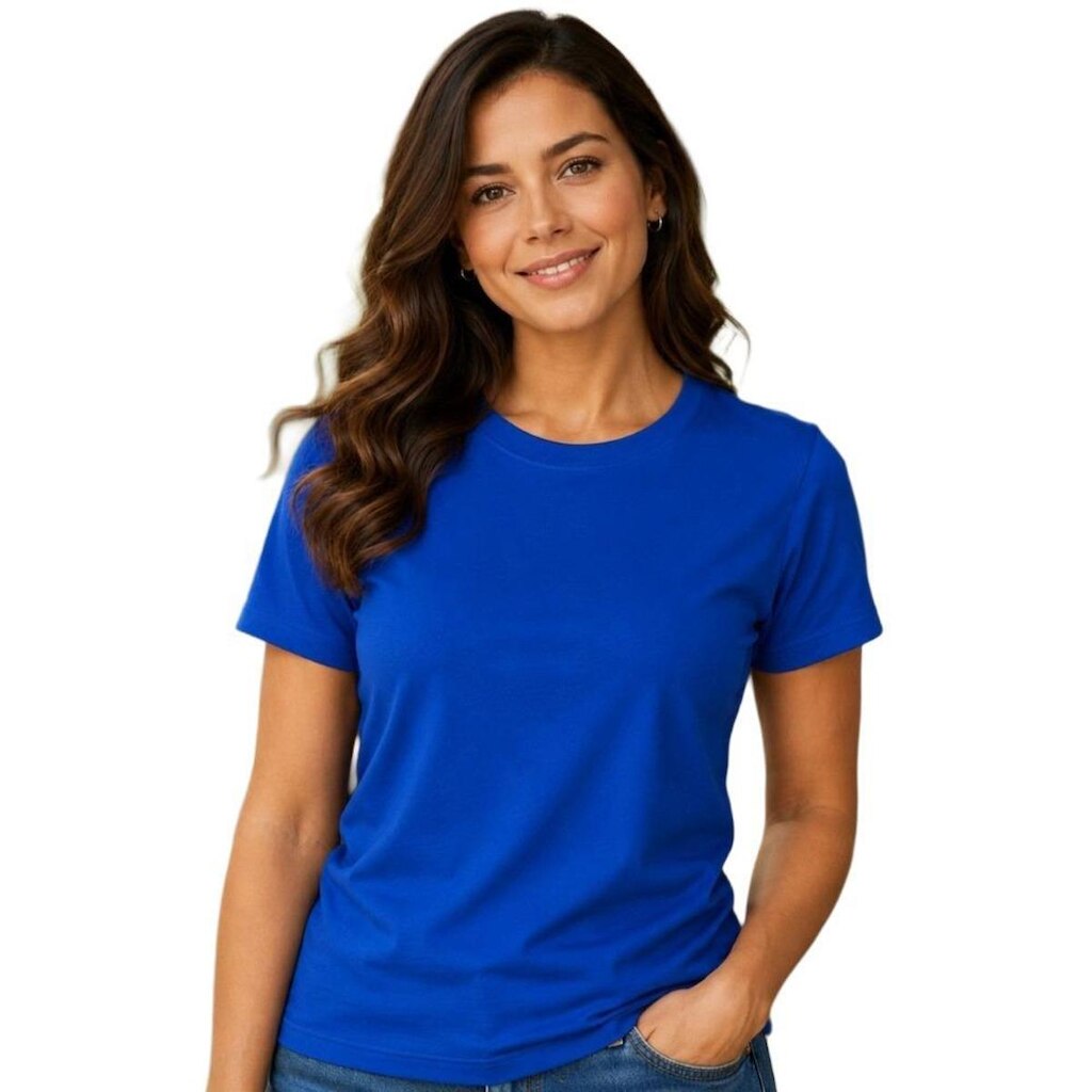 Camiseta de Algodão Feminina Lisa Blusa Trabalho Confortavel