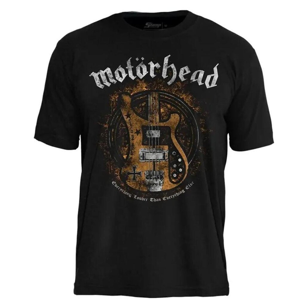 Camiseta de Banda Motorhead em Algodão Manga Curta Gola Redonda