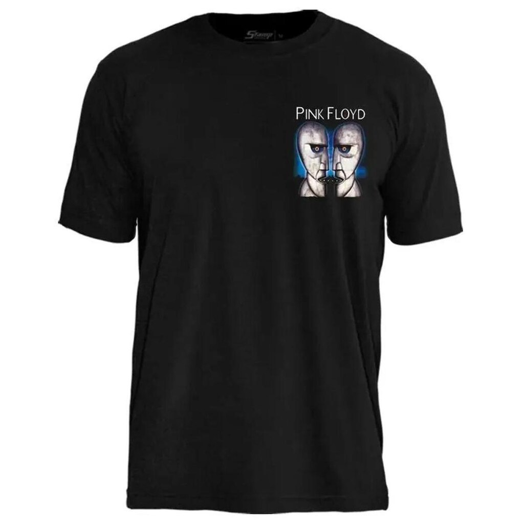 Camiseta de Banda Pink Floyd em Algodão Manga Curta Gola Redonda