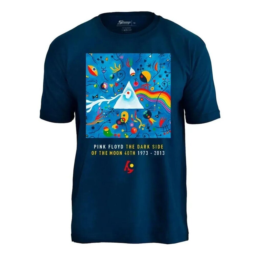 Camiseta de Banda pink Floyd em Algodão Manga Curta Gola Redonda