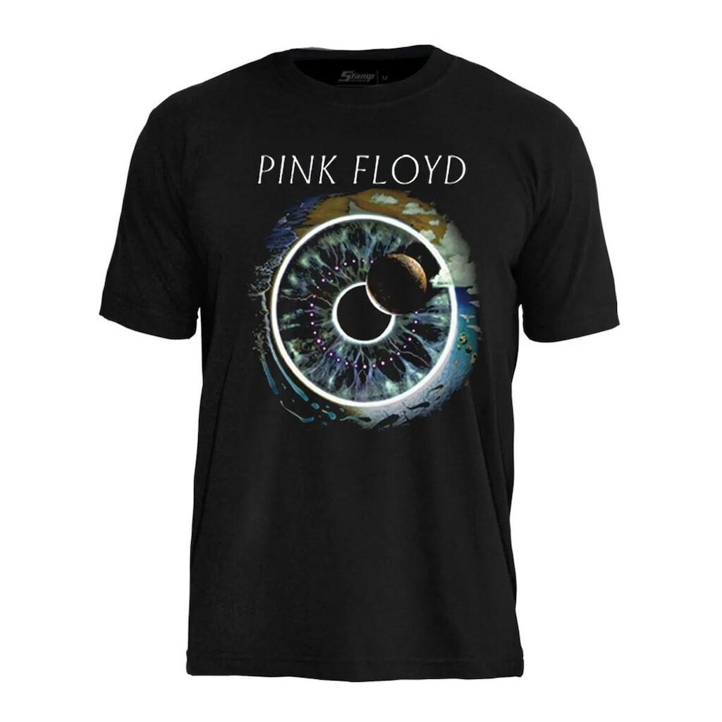 Camiseta de Banda pink Floyd em Algodão Manga Curta Gola Redonda