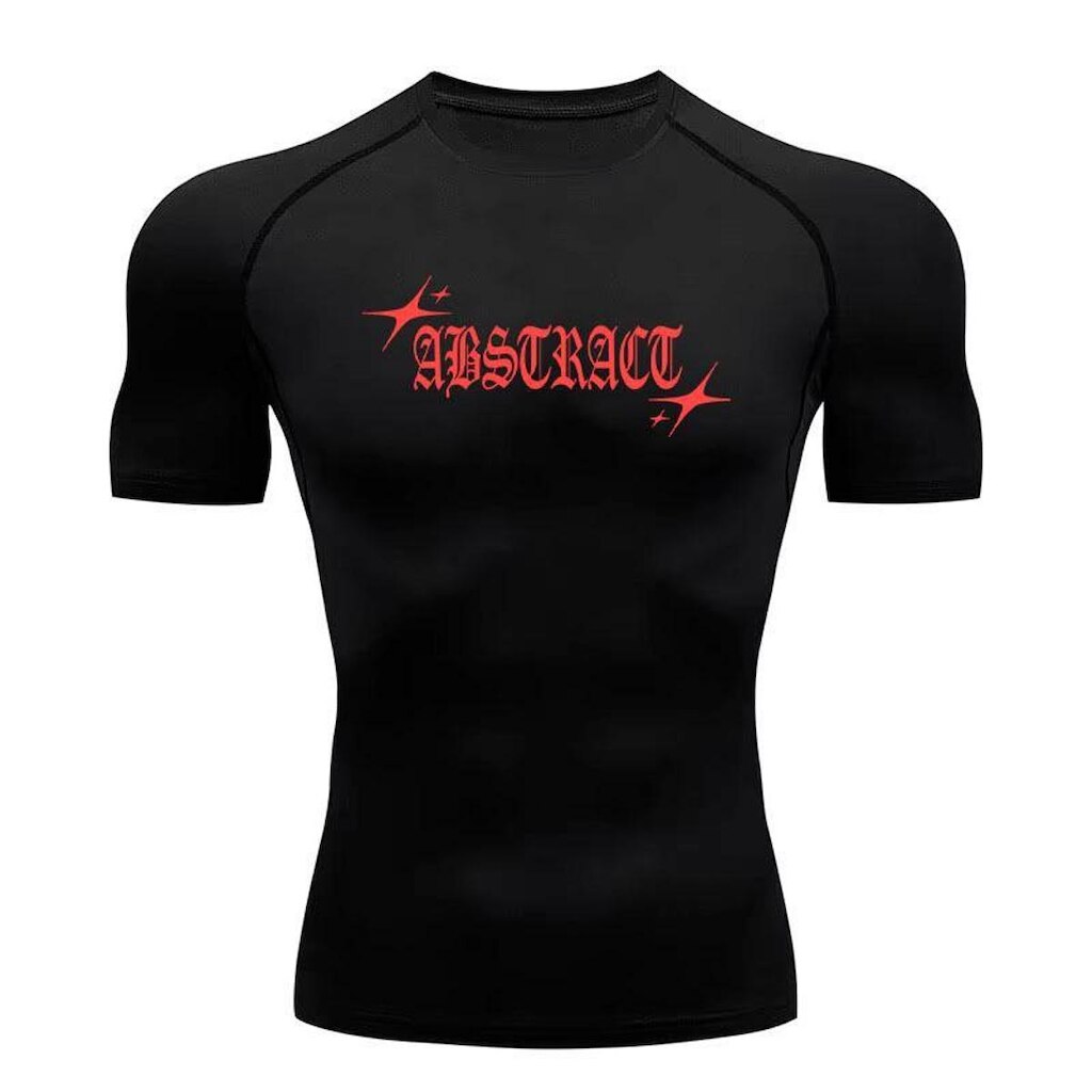 Camiseta De Compressão‎ Abstract Streetwear Logo Red