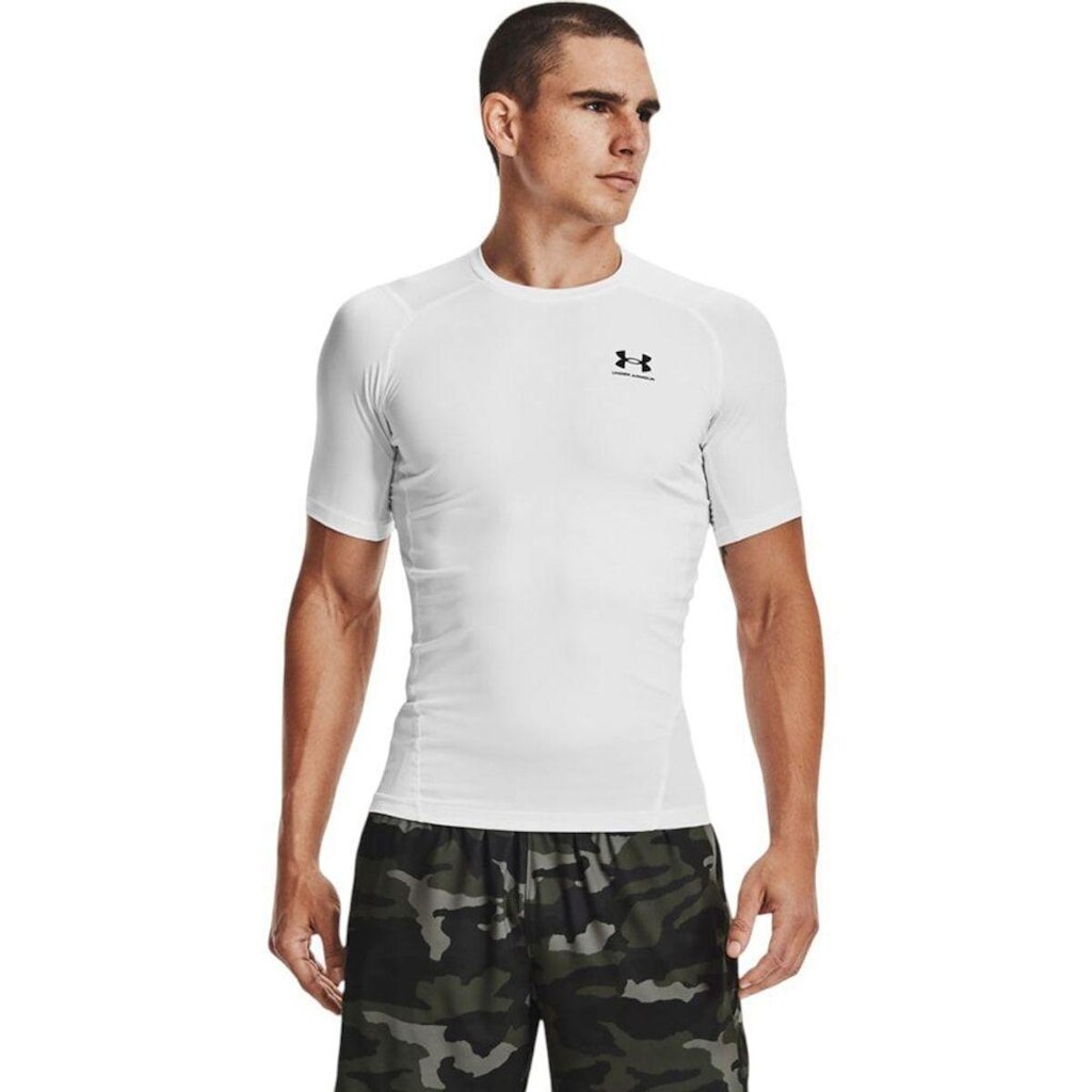 Camiseta de Compressão Under Armour Treino HG Masculino - Branco 2GG