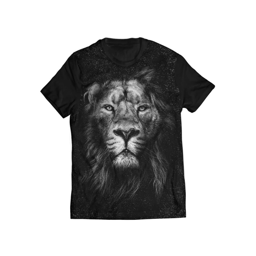 Camiseta Di Nuevo Leão Tribo Judá Felino Black Lion Masculina