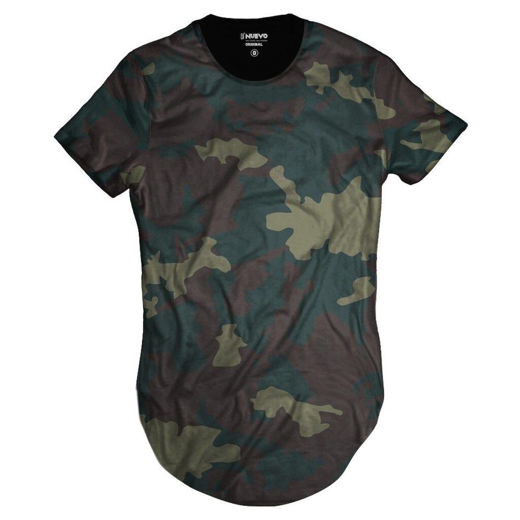 Camiseta Di Nuevo Longline Exército Masculina