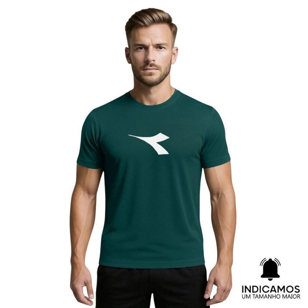 Camiseta Diadora Big Logo Masculina - Verde Escuro XGG