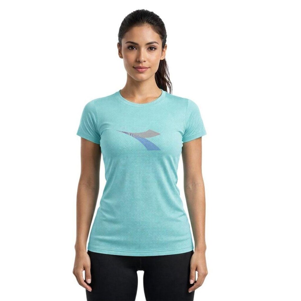 Camiseta Diadora Big Logo Movimento Feminina - Azul Turquesa G