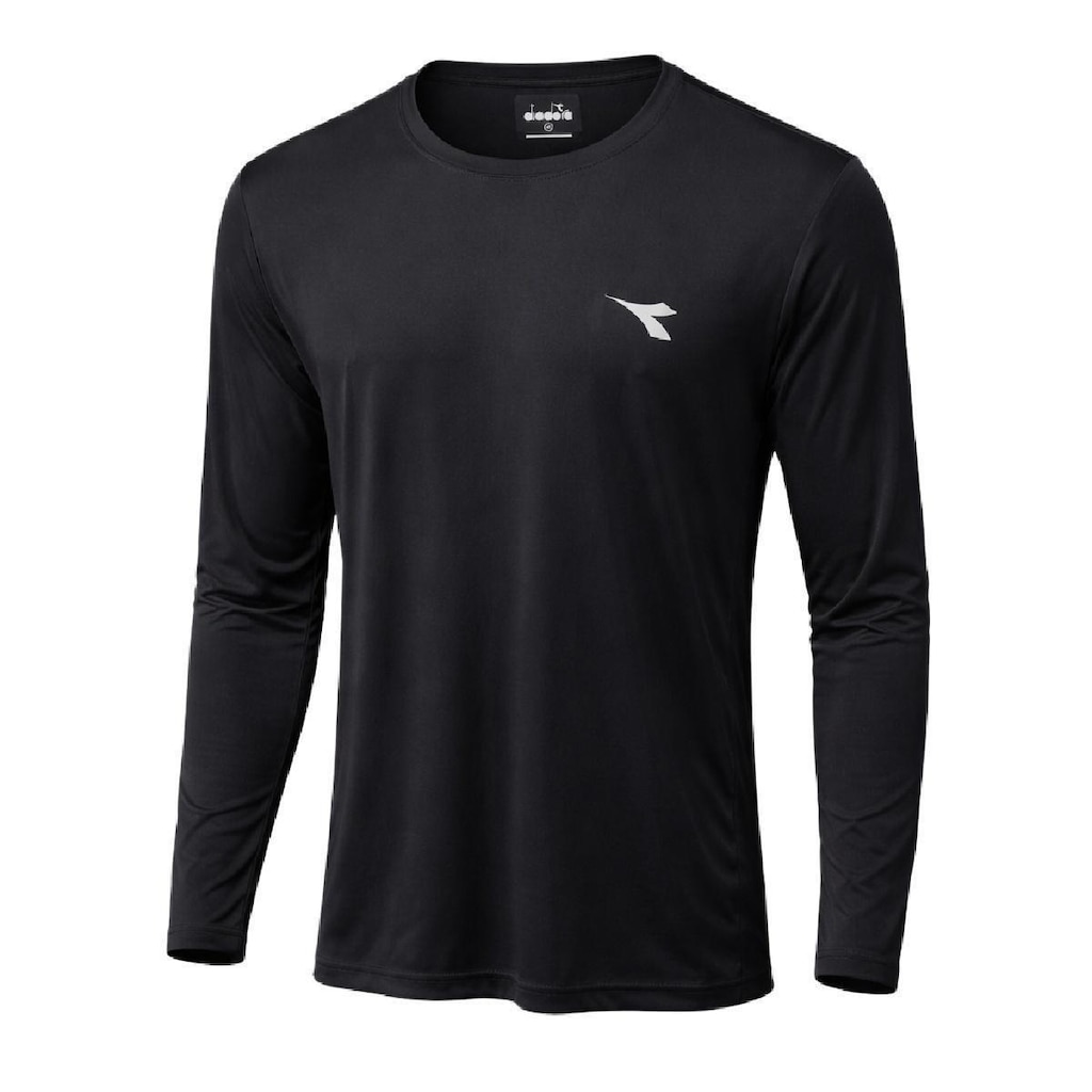 Camiseta Diadora Manga Longa Esportiva Icon Preto - Masculino