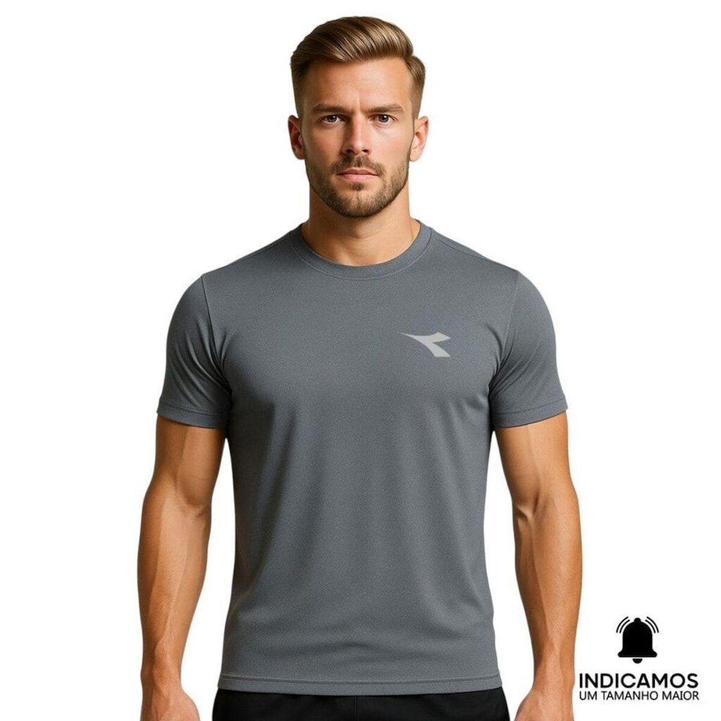 Camiseta Diadora Small Logo Masculina - Chumbo XGG