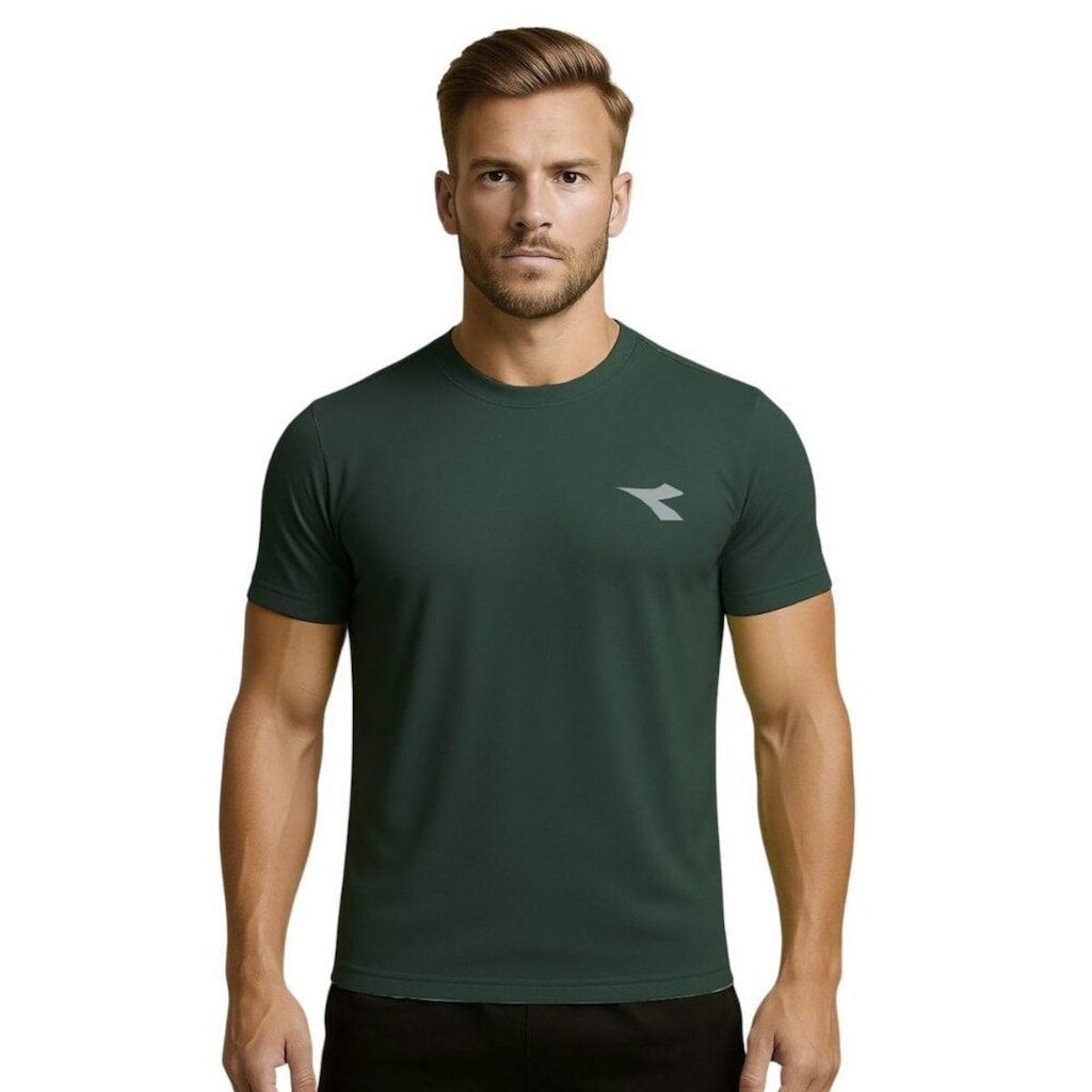 Camiseta Diadora Small Logo Masculina - Verde Escuro M