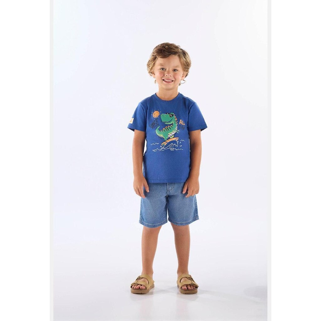 Camiseta Dinossauro em Algodão Up Baby