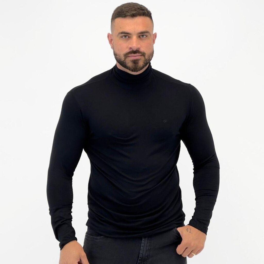 Camiseta Dixie Básica Manga Longa Gola Alta Masculina