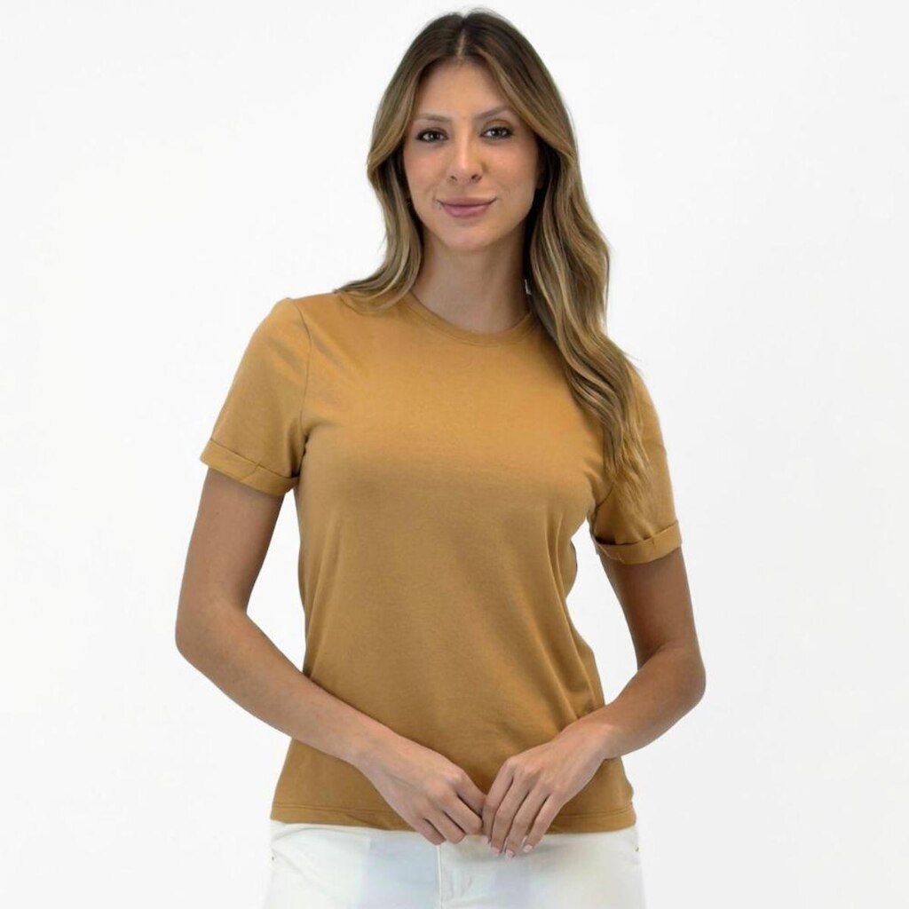 Camiseta Doce Trama T-shirt Básica Manga Curta Feminina