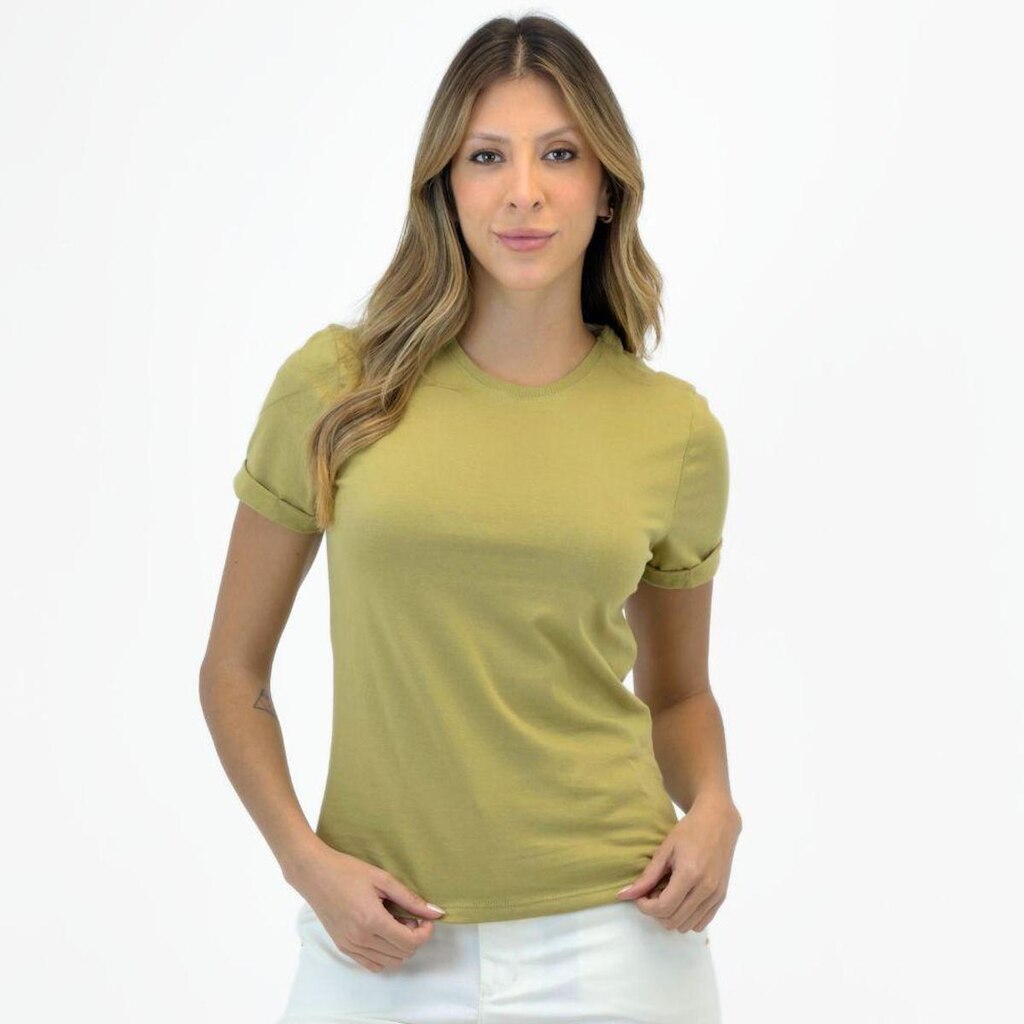 Camiseta Doce Trama T-shirt Básica Manga Curta Feminina