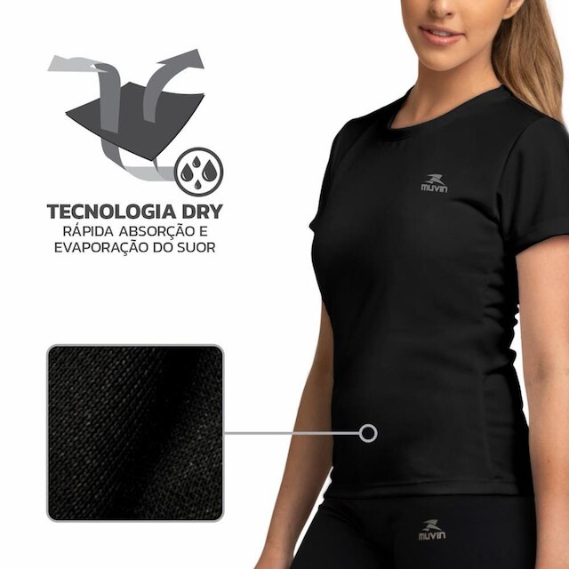 Camiseta Dry Basic SS FPS50 - Feminino - Kit com 3
