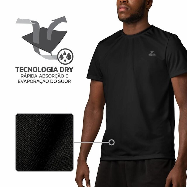 Camiseta Dry Basic SS FPS50 - Masculino - Kit com 5