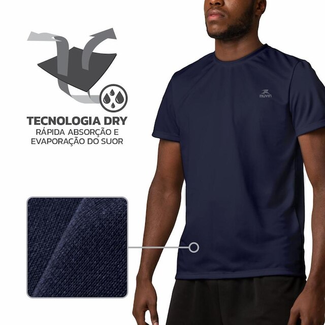 Camiseta Dry Basic SS FPS50 - Masculino - Kit com 5