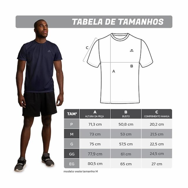 Camiseta Dry Basic SS FPS50 - Masculino - Kit com 5