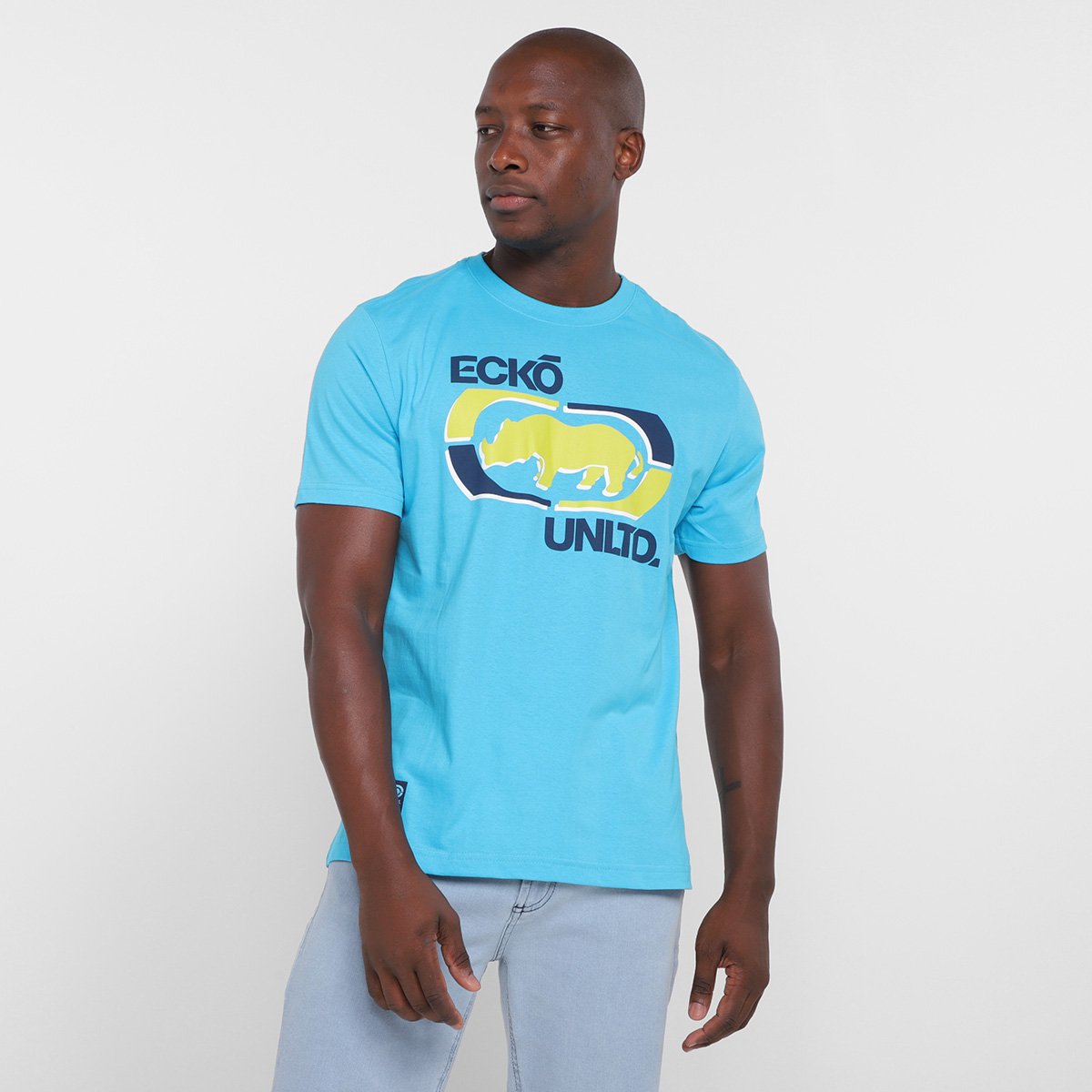 Camiseta Ecko Básica Estampada Masculina - Azul Turquesa Menor preço em Camiseta Ecko Básica Estampada Masculina - Azul Turquesa