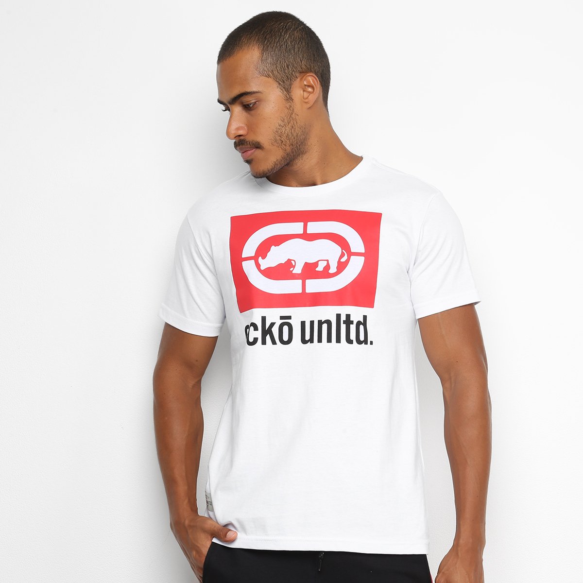Camiseta Ecko Big Logo Masculina - Branco Menor preço em Camiseta Ecko Big Logo Masculina - Branco