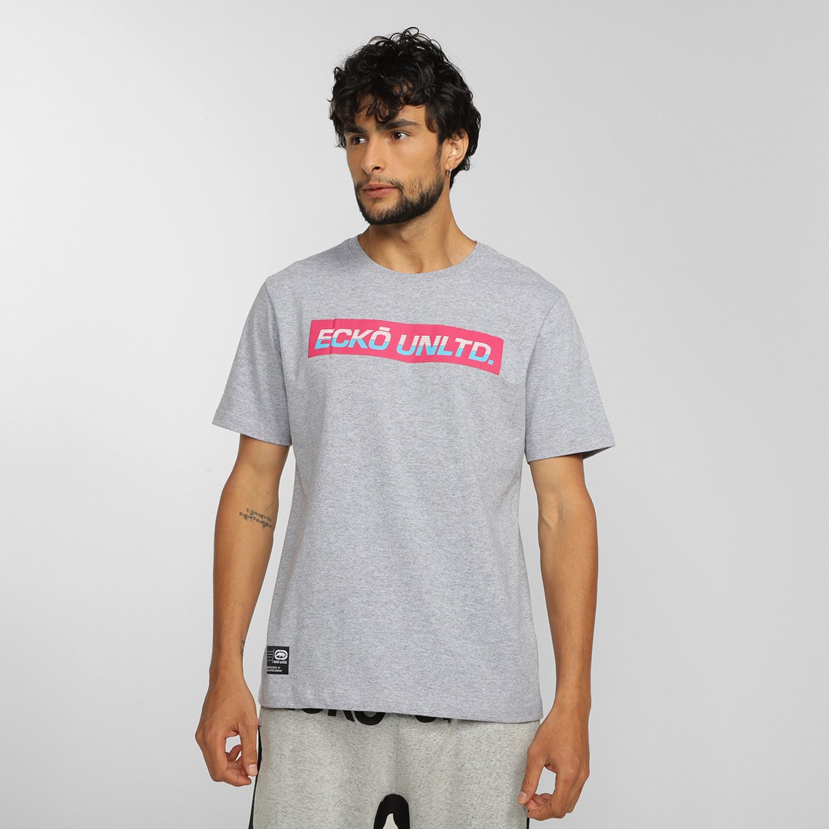 Camiseta Ecko Box Masculina - Cinza Menor preço em Camiseta Ecko Box Masculina - Cinza
