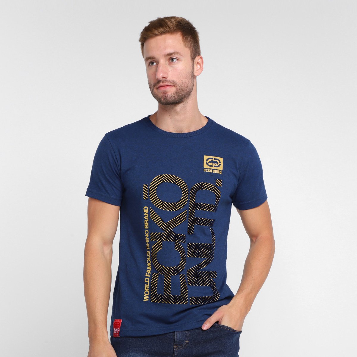 Camiseta Ecko Brand Masculina - Marinho Menor preço em Camiseta Ecko Brand Masculina - Marinho