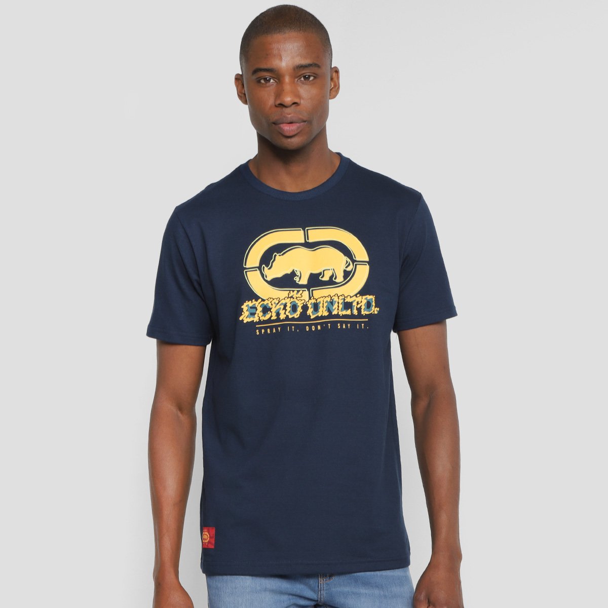Camiseta Ecko Embroidery Masculina - Azul Navy Menor preço em Camiseta Ecko Embroidery Masculina - Azul Navy