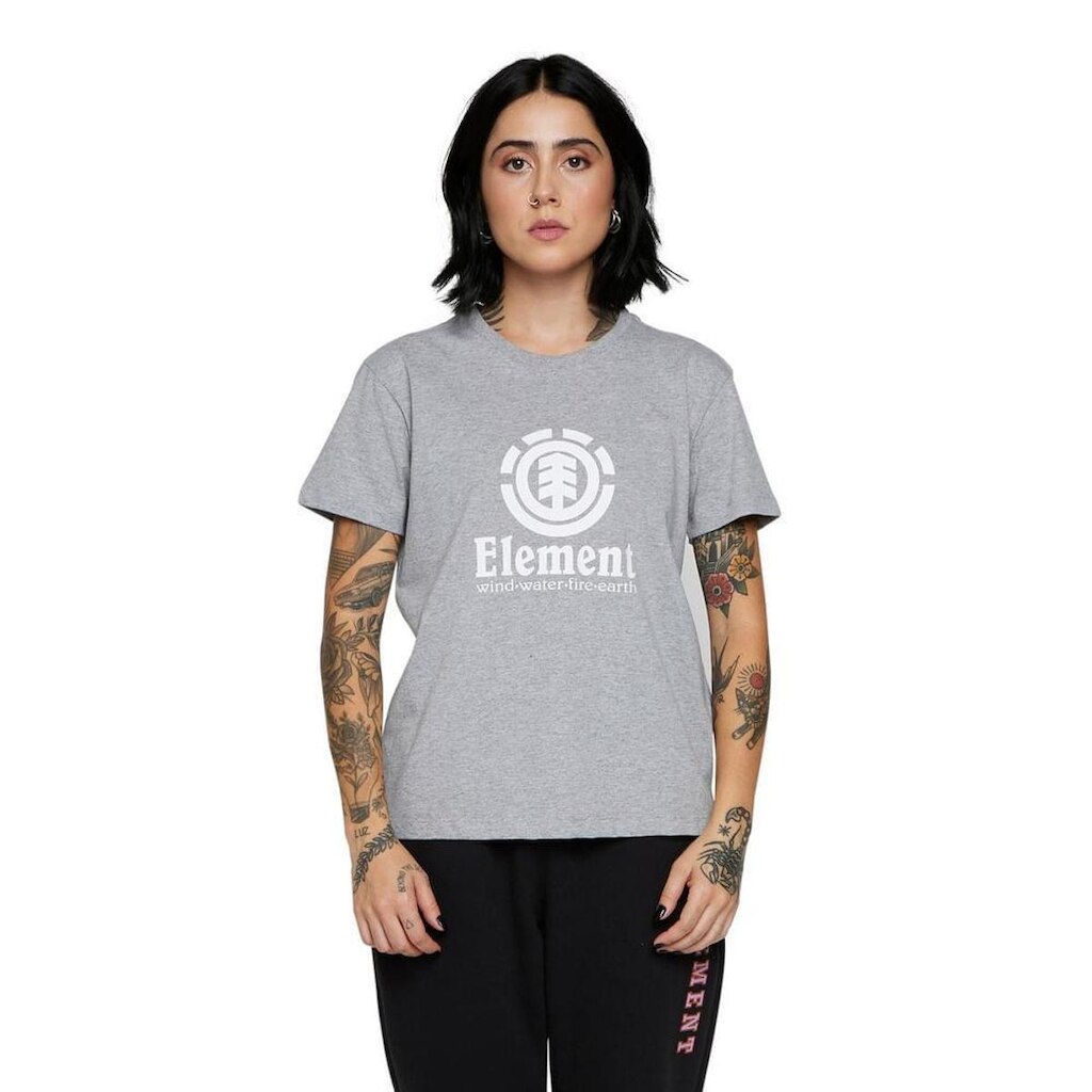 Camiseta Element M/C Vertical Cinza Mescla P