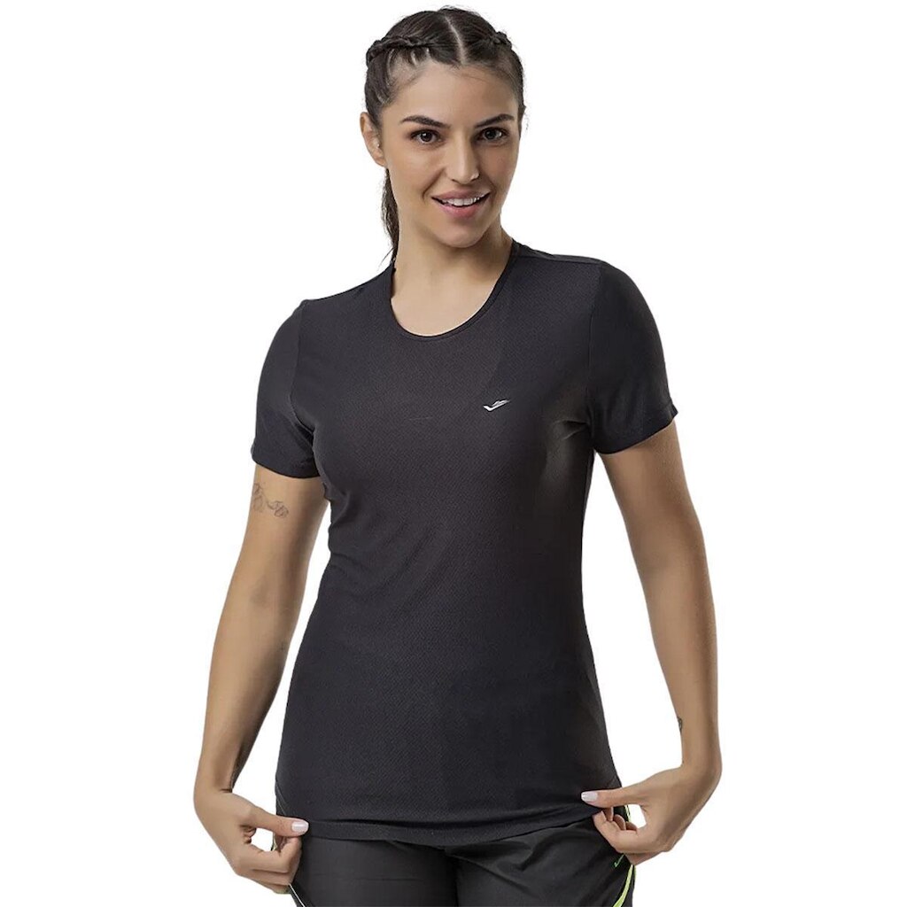 Camiseta Elite Femenina Fitness Tecido Poliester Plus Size