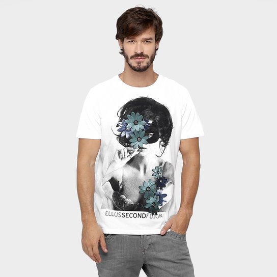 Camiseta Ellus 2nd Floor Sexy Cat - Branco