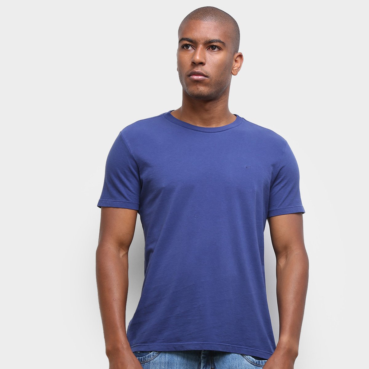 Camiseta Ellus Básica Masculina - Azul Menor preço em Camiseta Ellus Básica Masculina - Azul