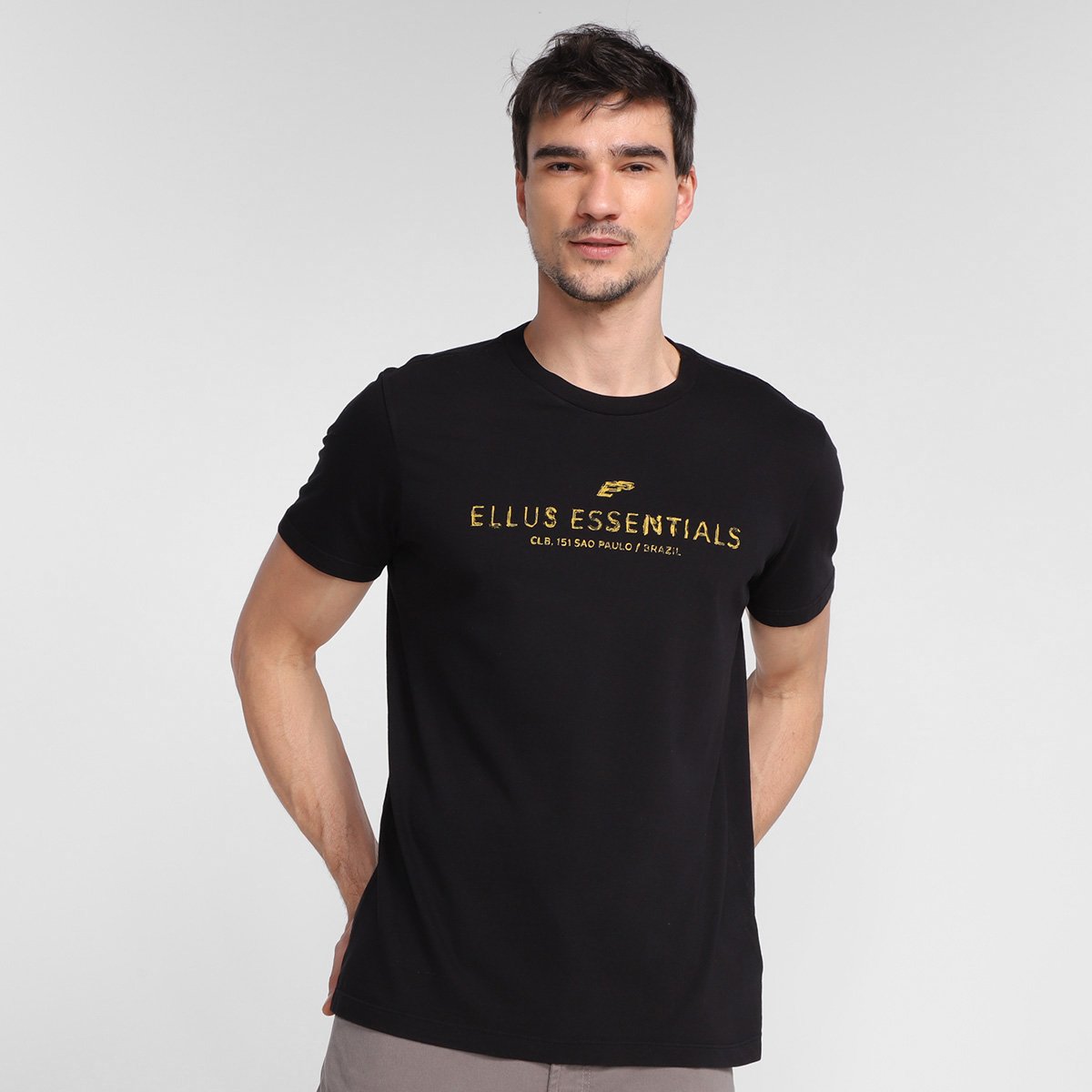 Camiseta Ellus Essentials Manga Curta Masculina - Preto Menor preço em Camiseta Ellus Essentials Manga Curta Masculina - Preto