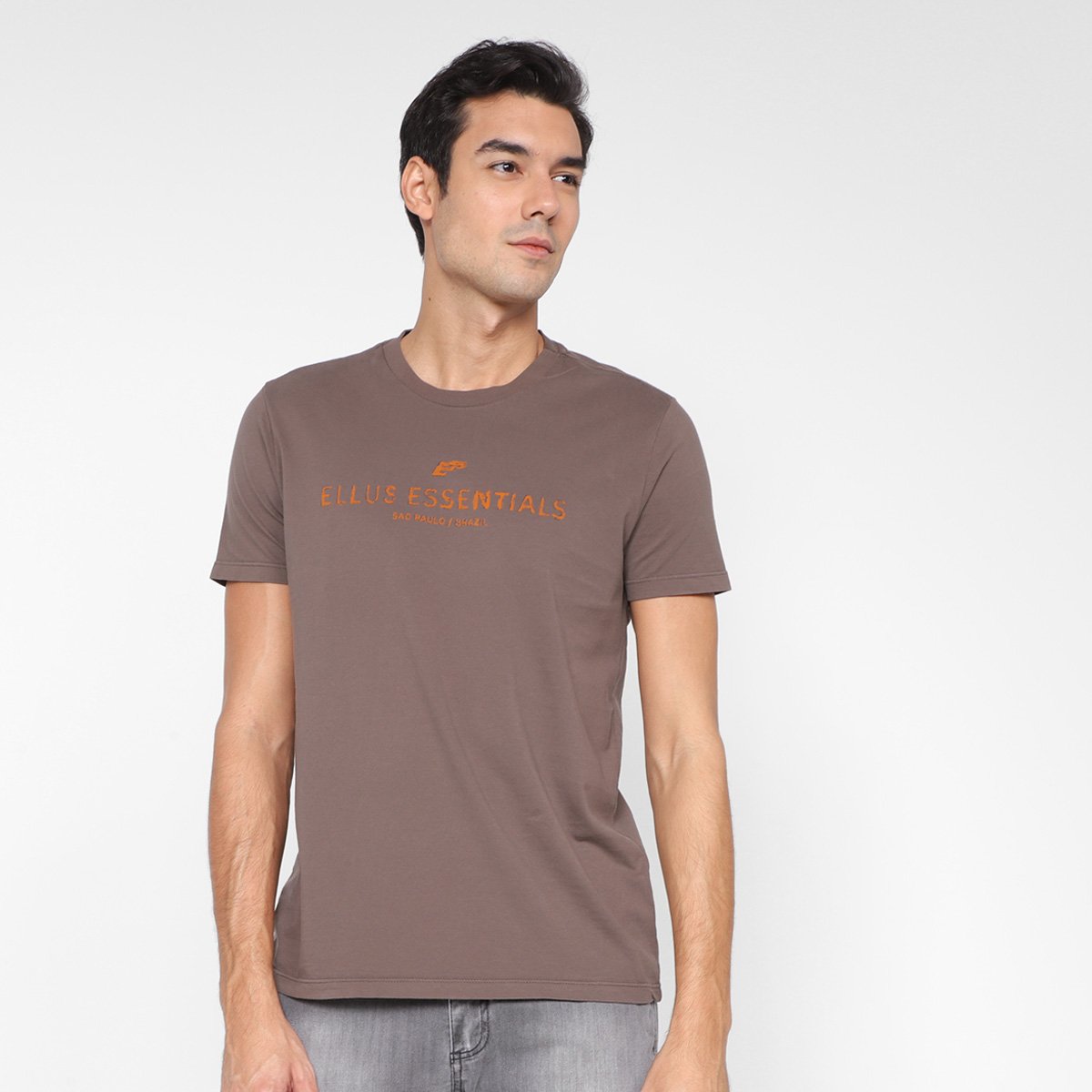 Camiseta Ellus Essentials Masculina - Tabaco Menor preço em Camiseta Ellus Essentials Masculina - Tabaco
