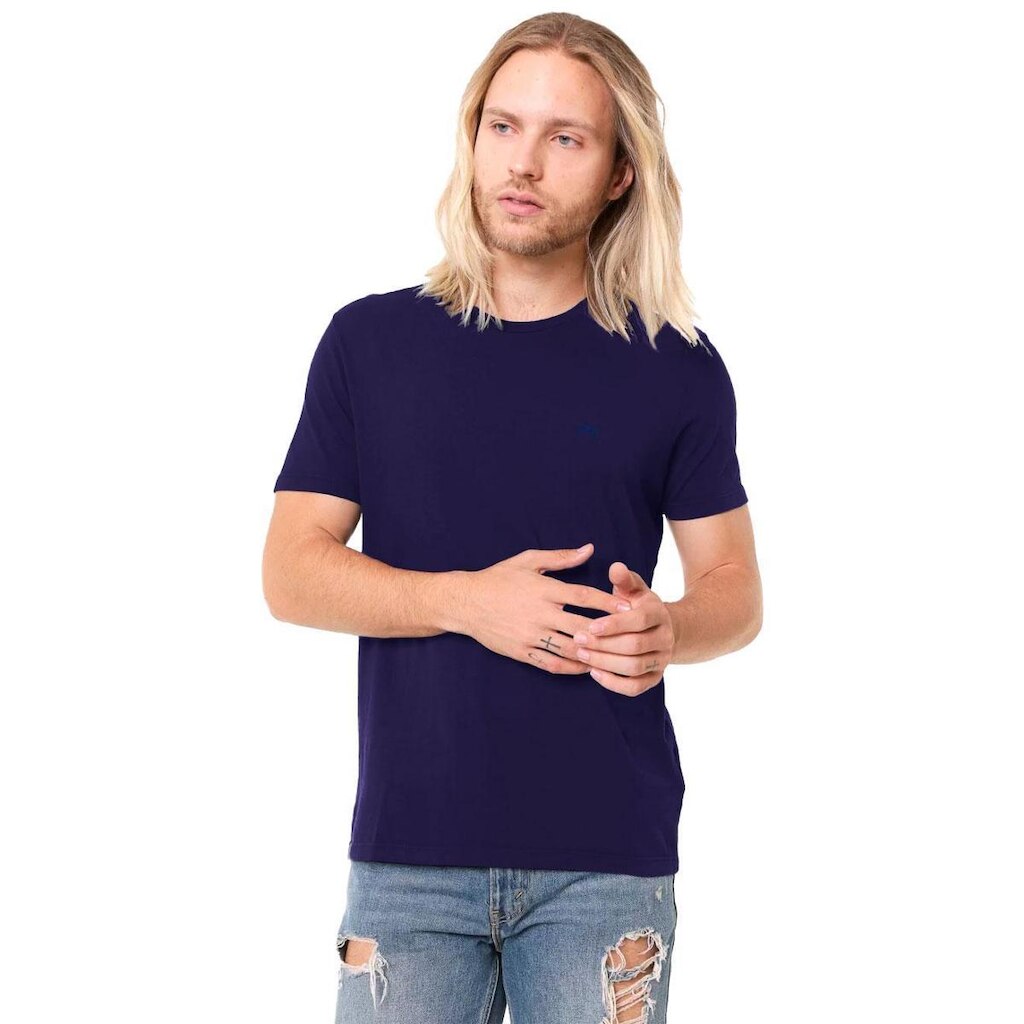 Camiseta Ellus Masculina Cotton Fine Aquarela Classic Azul
