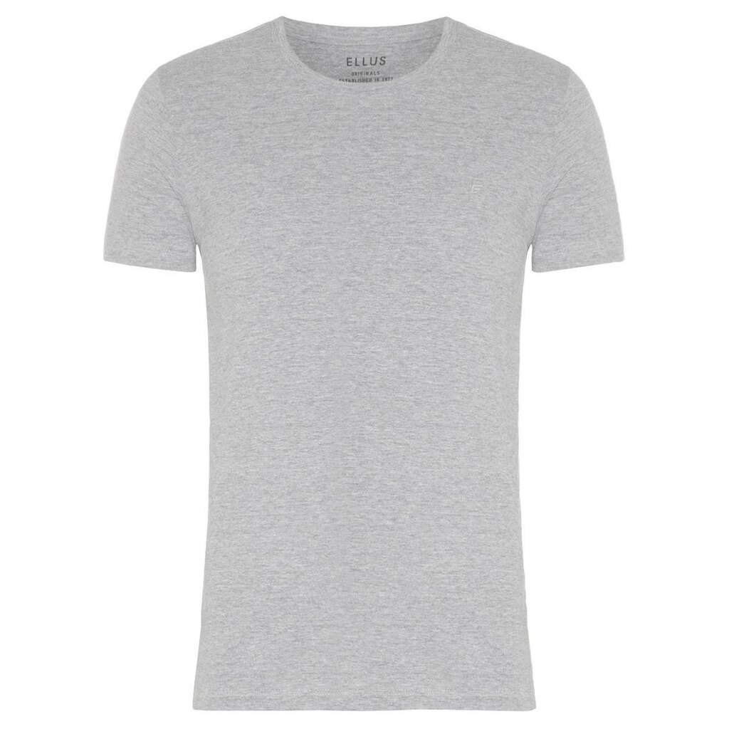 Camiseta Ellus Masculina Cotton Fine Classic Logo Mescla Cinza Claro