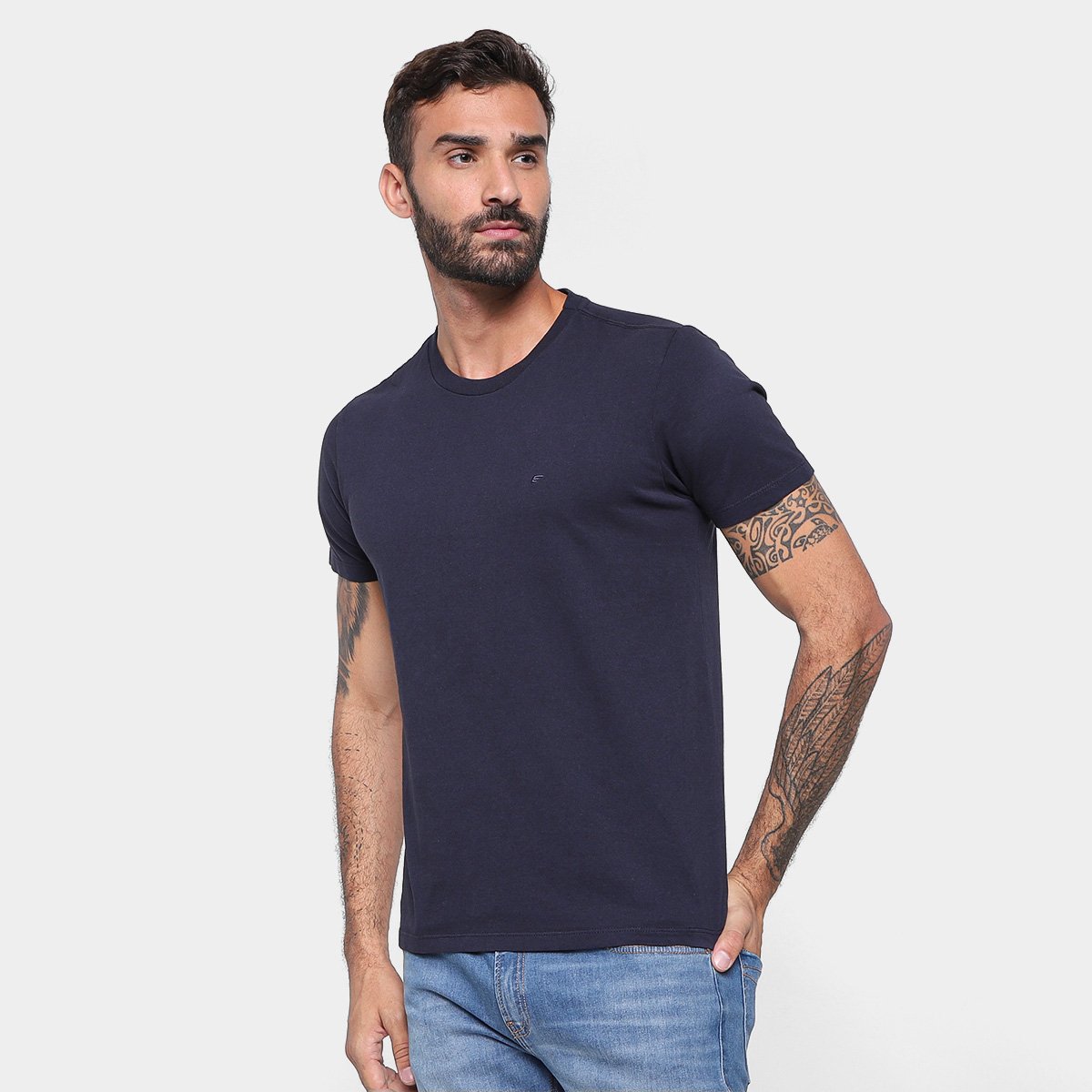 Camiseta Ellus Melange Easa Classic Masculina - Marinho Menor preço em Camiseta Ellus Melange Easa Classic Masculina - Marinho