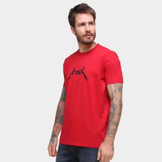 Camiseta Ellus Rock Masculina - Vermelho