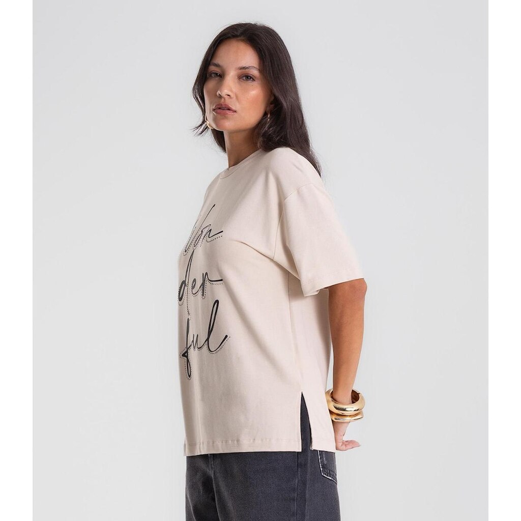 Camiseta Endless Molecotton de Viscose Feminina Bege
