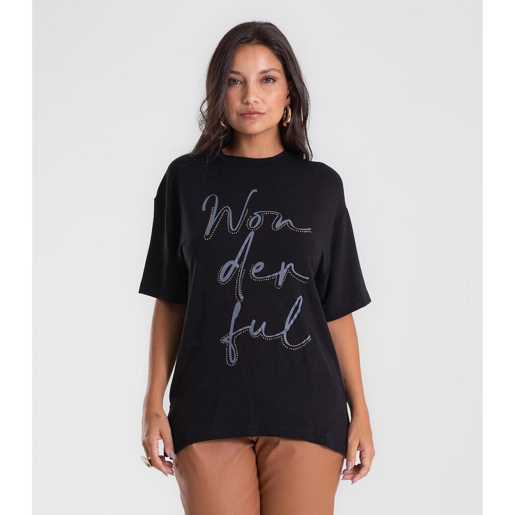 Camiseta Endless Molecotton de Viscose Feminina Preto