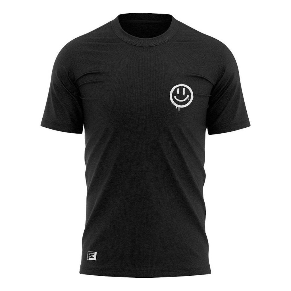 Camiseta Enforce Preta Dia A Dia Confortavel Happy Time