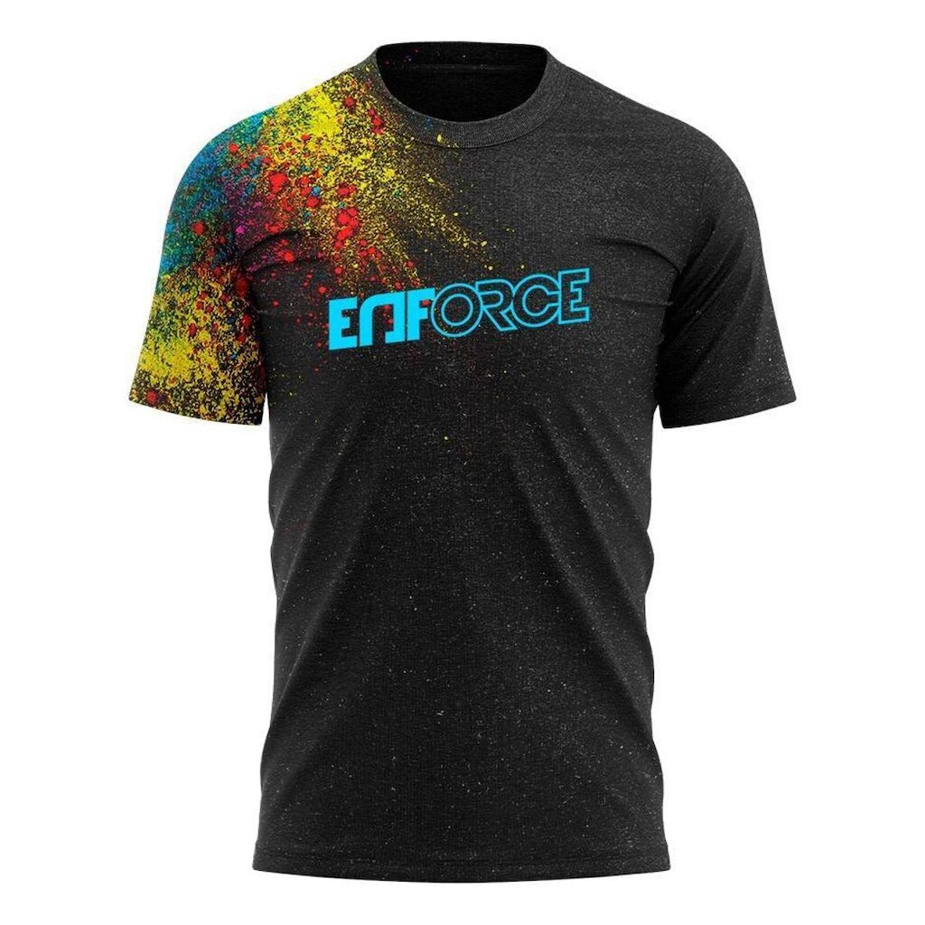 Camiseta Enforce Preta Dia A Dia Confortavel Leao Arara