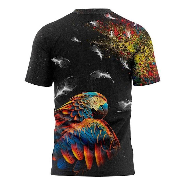 Camiseta Enforce Preta Dia A Dia Confortavel Leao Arara