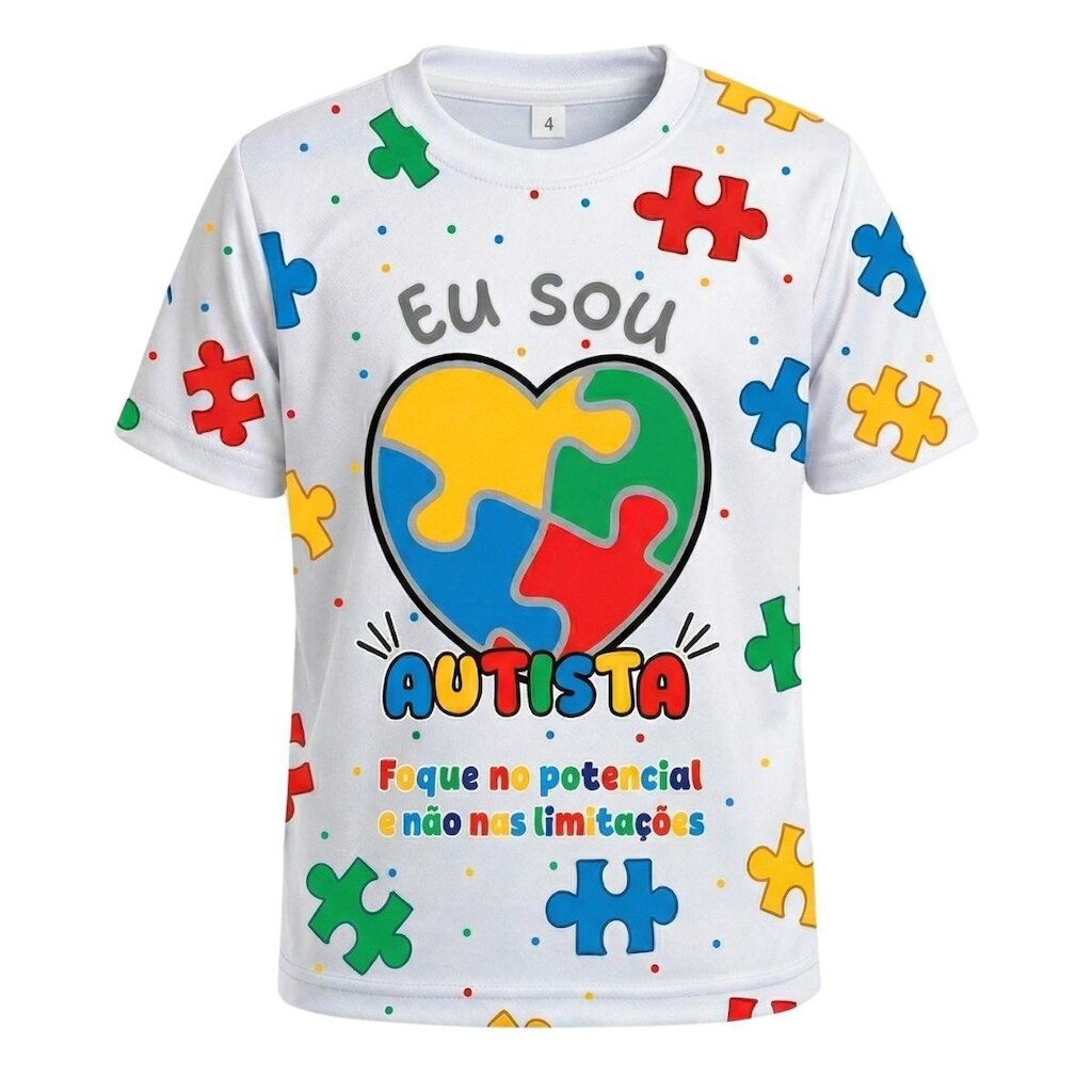 Camiseta Esportiva Infantil Rkc Sports Eu sou Autista 119