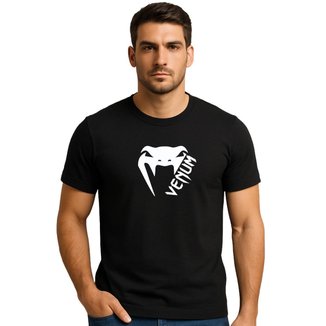 Camiseta Esportiva Masculina Venum Basic Preto Treino Academia Luta