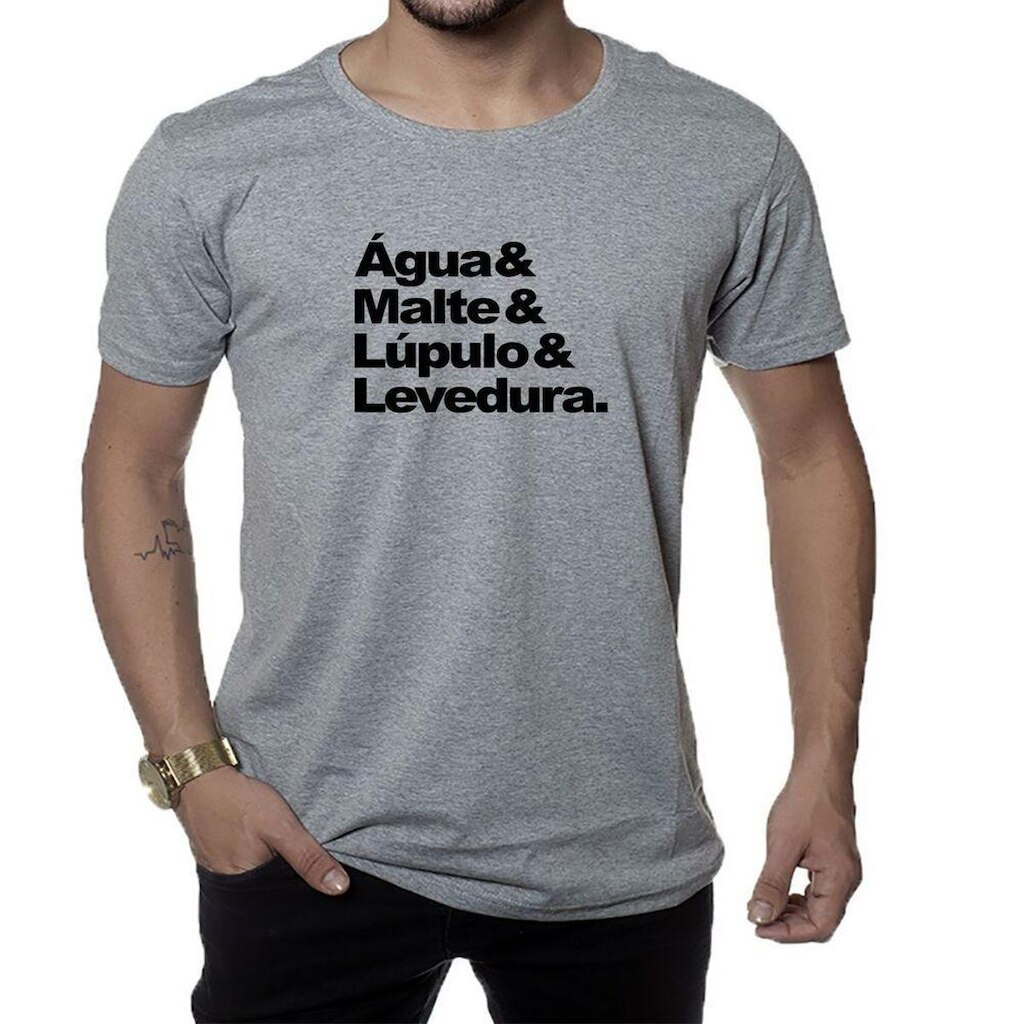 Camiseta Estampa Agua Malte Lúpulo Levedura