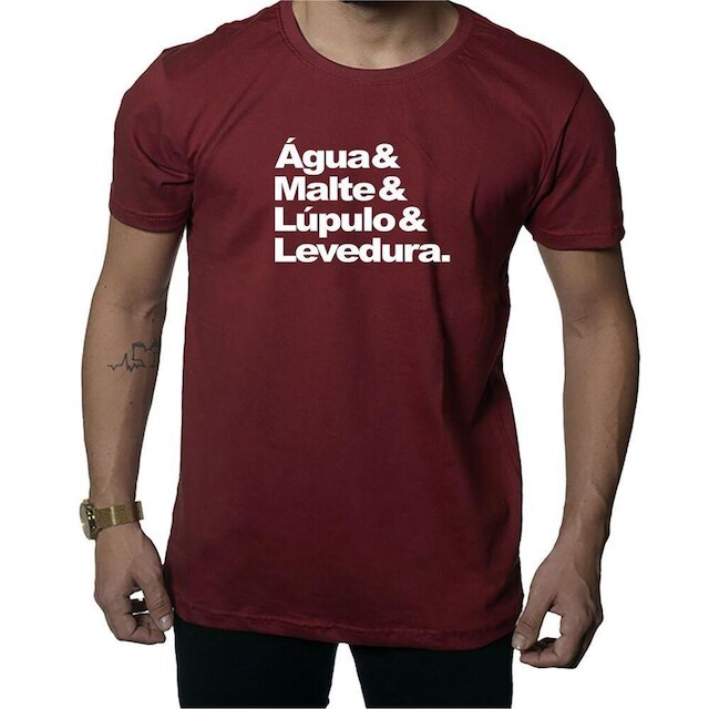 Camiseta Estampa Agua Malte Lúpulo Levedura